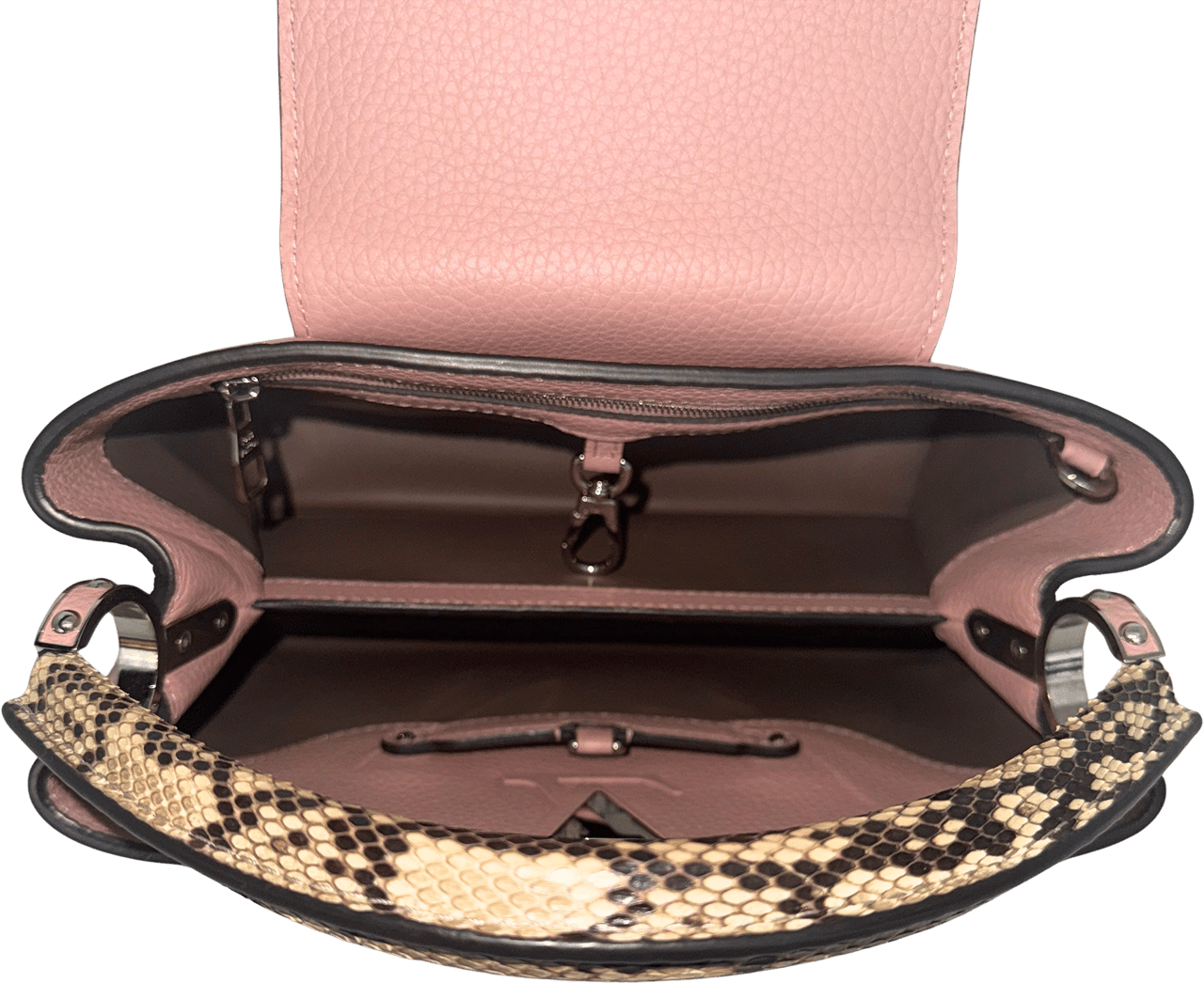 Louis Vuitton Louis Vuitton Capucines mit Schlangenledergriff Rosa N92801 / neuwertig Roze