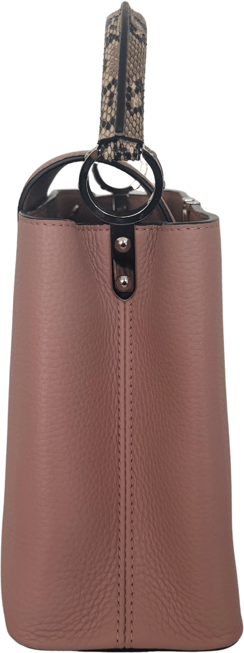 Louis Vuitton Louis Vuitton Capucines mit Schlangenledergriff Rosa N92801 / neuwertig Roze