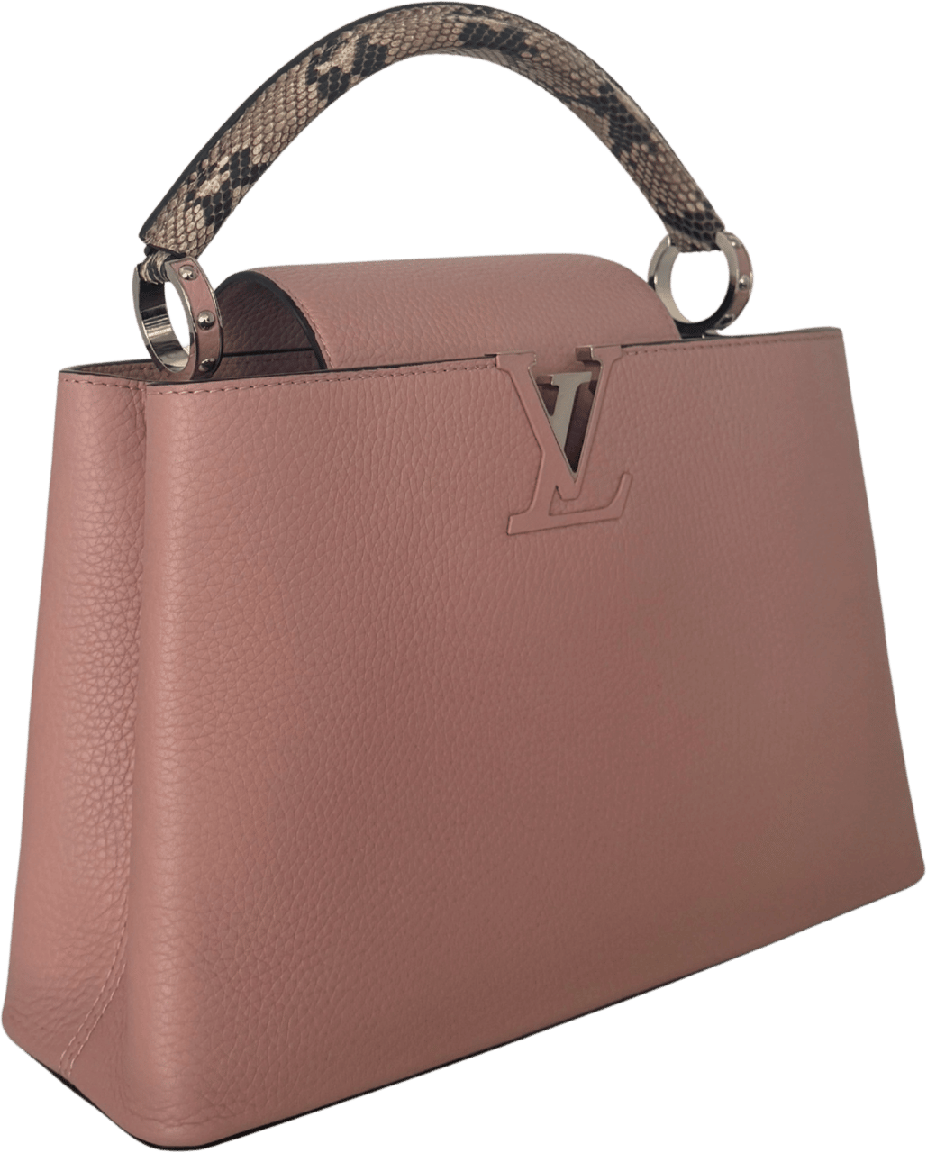 Louis Vuitton Louis Vuitton Capucines mit Schlangenledergriff Rosa N92801 / neuwertig Roze