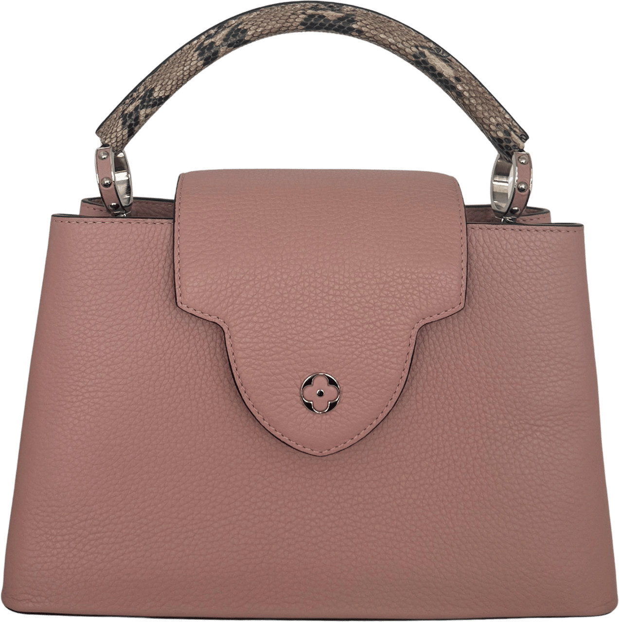 Louis Vuitton Louis Vuitton Capucines mit Schlangenledergriff Rosa N92801 / neuwertig Roze