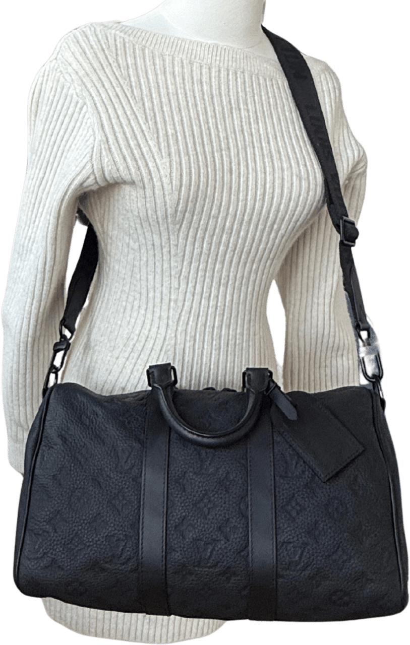 Louis Vuitton Louis Vuitton Keepall 35 mit Schulterriemen M22765 Schwarz / neuwertig Zwart