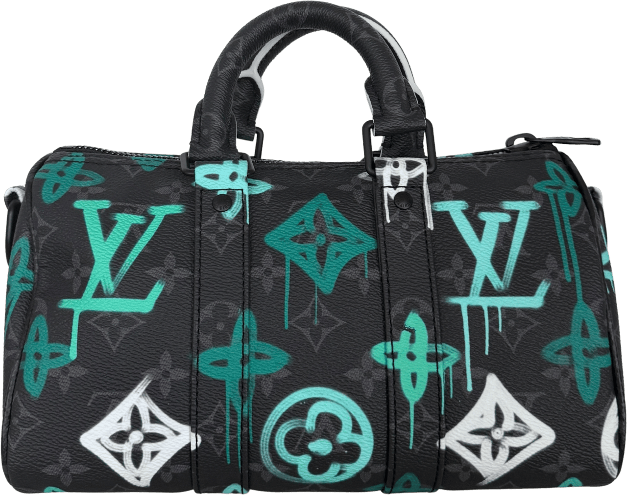 Louis Vuitton Louis Vuitton Keepall Bandoulière 25 LV Graffiti Multicolor M21399 Fullset / neuwertig Zwart