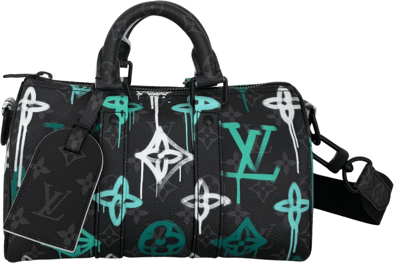 Louis Vuitton Louis Vuitton Keepall Bandoulière 25 LV Graffiti Multicolor M21399 Fullset / neuwertig Zwart