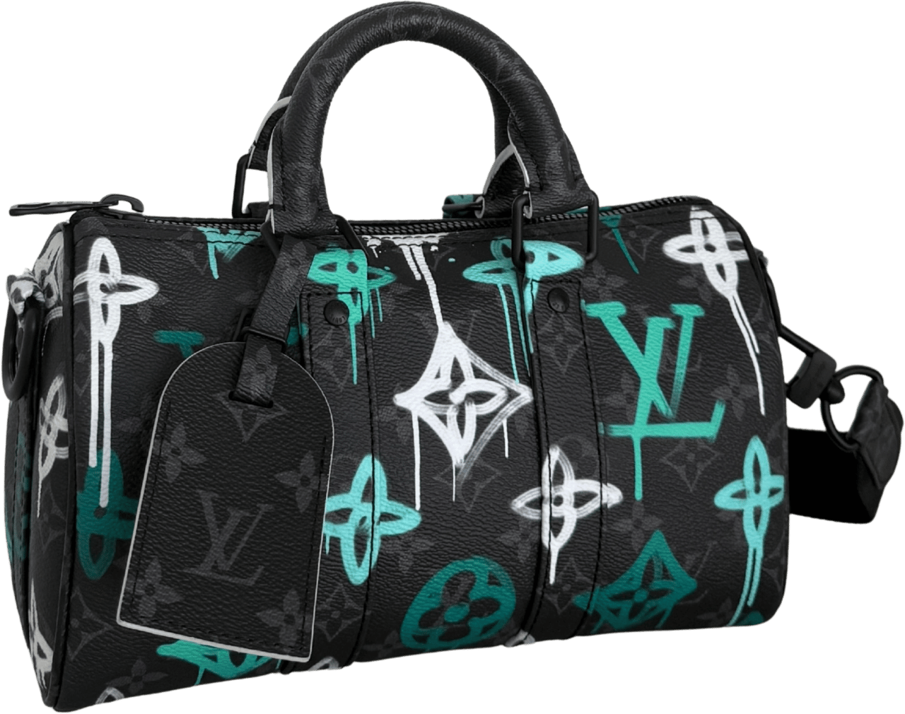 Louis Vuitton Louis Vuitton Keepall Bandoulière 25 LV Graffiti Multicolor M21399 Fullset / neuwertig Zwart