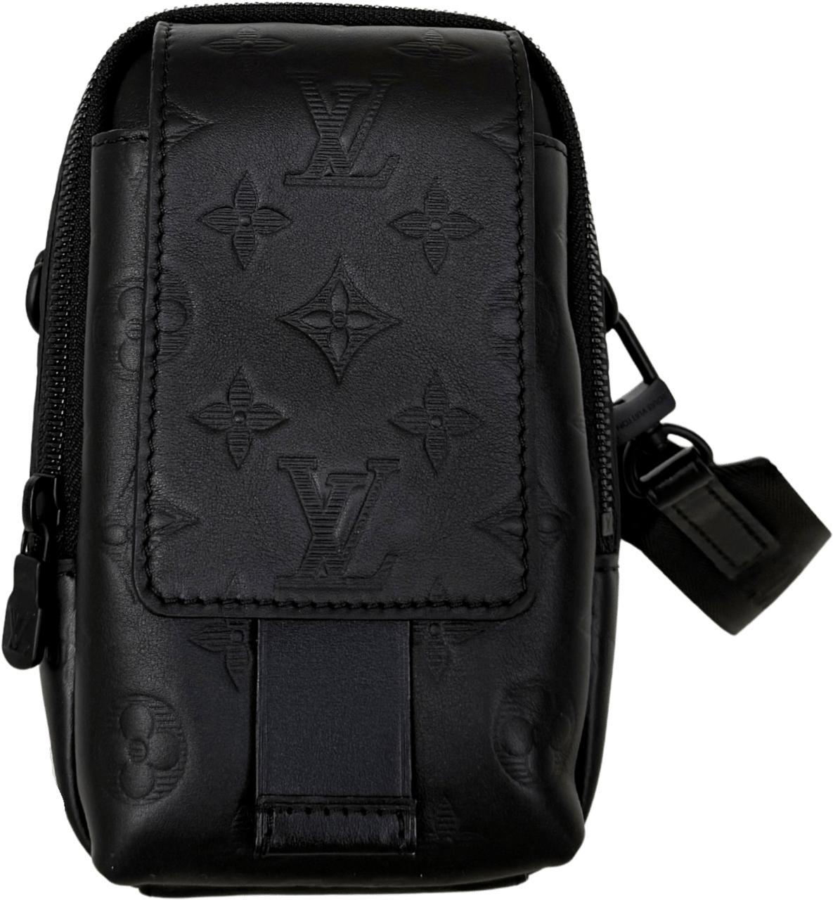Louis Vuitton Louis Vuitton Double Phone Pouch NM M81323 Black Full Set Zwart