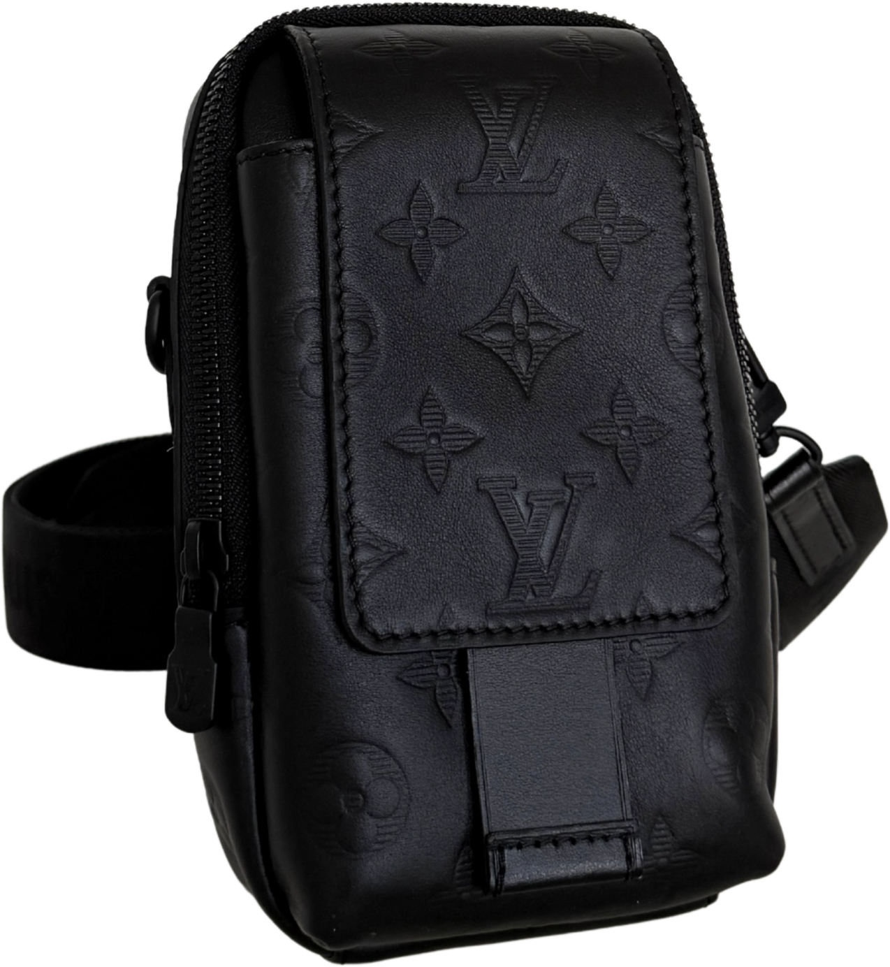 Louis Vuitton Louis Vuitton Double Phone Pouch NM M81323 Black Full Set Zwart