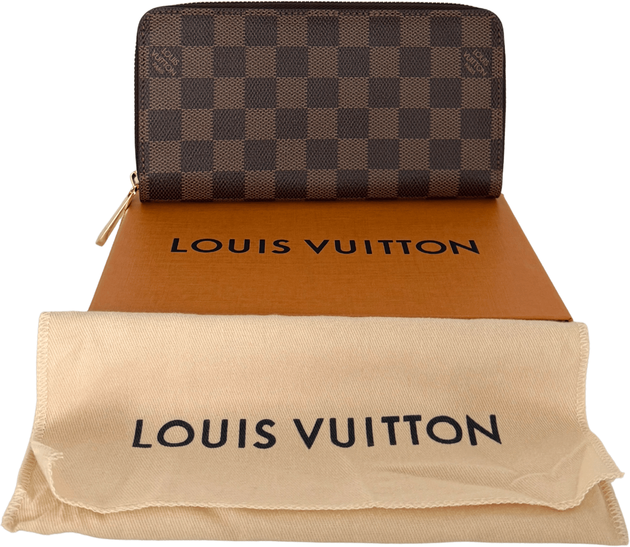 Louis Vuitton Louis Vuitton Zippy Geldbörse in Damier Ebene Canvas N41661 Braun / neuwertig Bruin