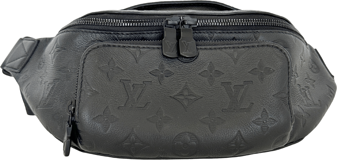 Louis Vuitton Louis Vuitton Rush Bumbag Monogram Shadow Leder schwarz Fullset / sehr gut Zwart