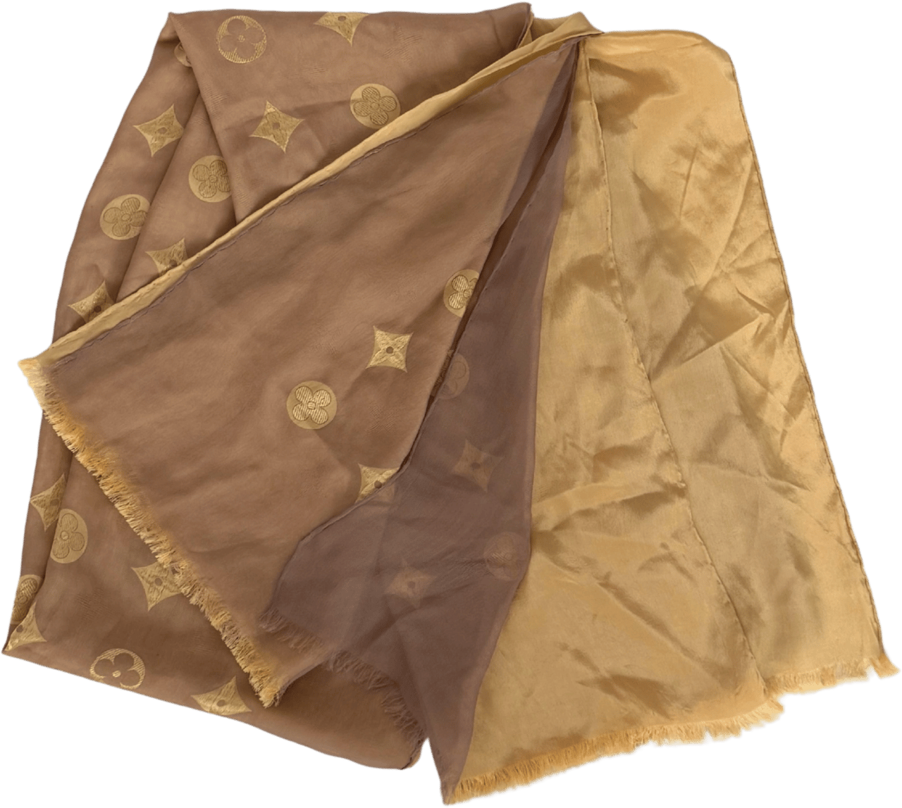 Louis Vuitton Louis Vuitton Seidenschal Shine Gold  / neuwertig Bruin