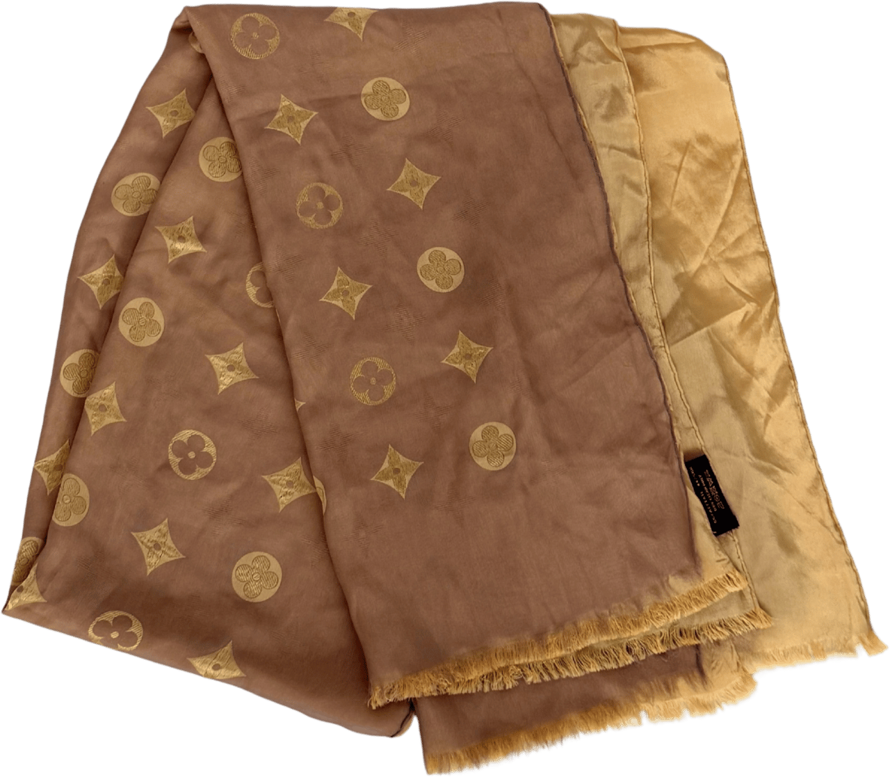 Louis Vuitton Louis Vuitton Seidenschal Shine Gold  / neuwertig Bruin