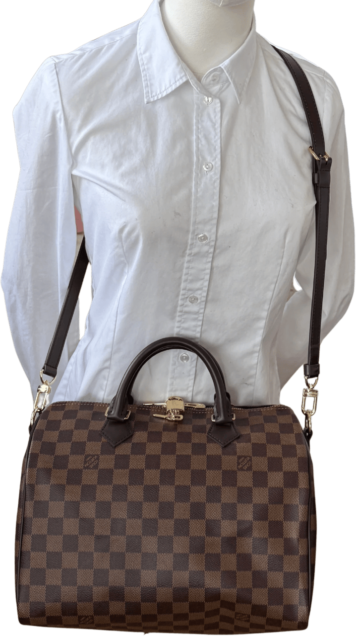 Louis Vuitton Louis Vuitton Speedy 30 Bandoulière Damier Ebene N40590 Braun Fullset / neuwertig Bruin