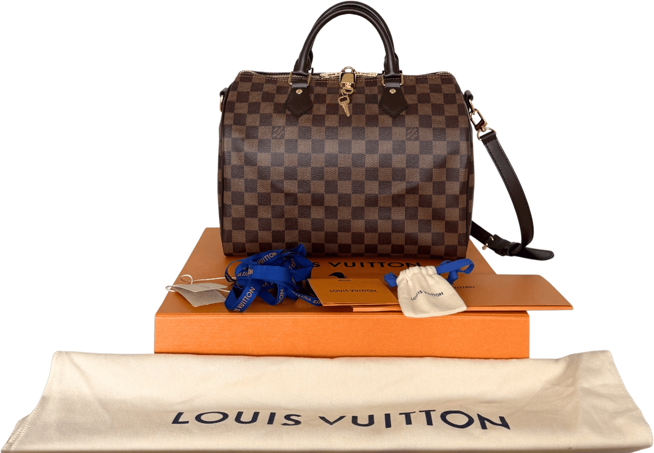 Louis Vuitton Louis Vuitton Speedy 30 Bandoulière Damier Ebene N40590 Braun Fullset / neuwertig Bruin