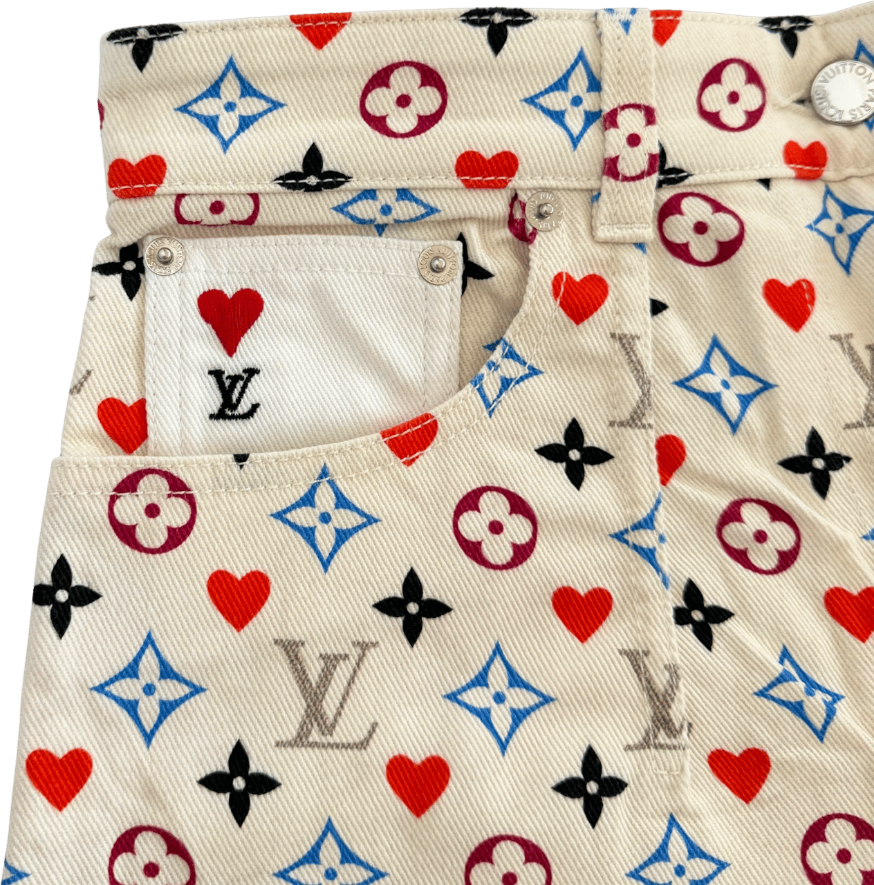 Louis Vuitton Louis Vuitton Monogram Jeans aus Baumwolle Größe 42 Multicolor / sehr gut Divers