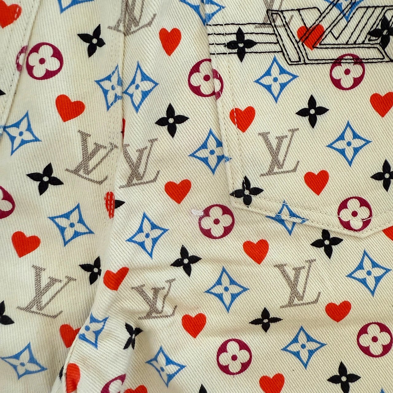 Louis Vuitton Louis Vuitton Monogram Jeans aus Baumwolle Größe 42 Multicolor / sehr gut Divers