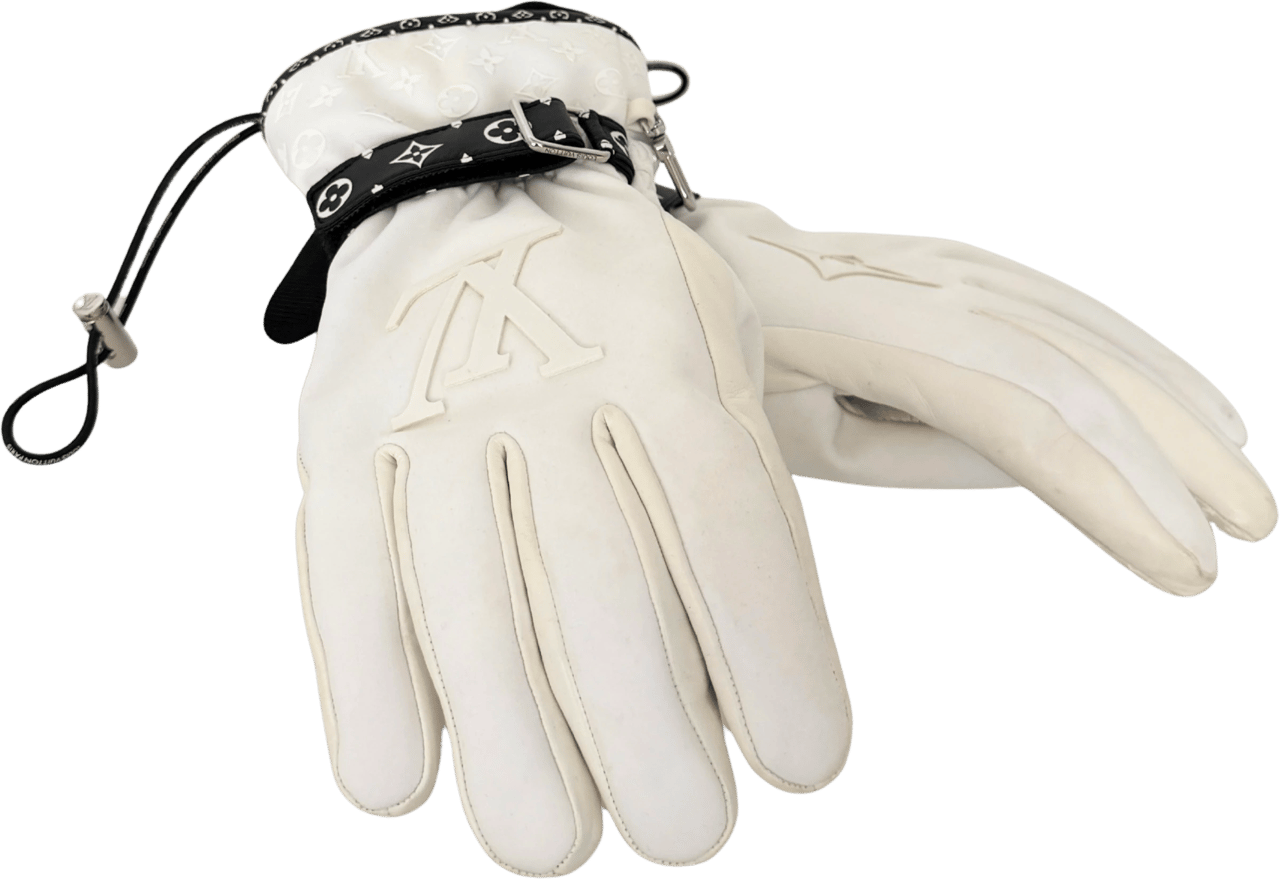Louis Vuitton Louis Vuitton LV Snow Ski Gloves White M77883 / good Wit