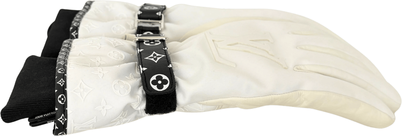 Louis Vuitton Louis Vuitton LV Snow Ski Gloves White M77883 / good Wit