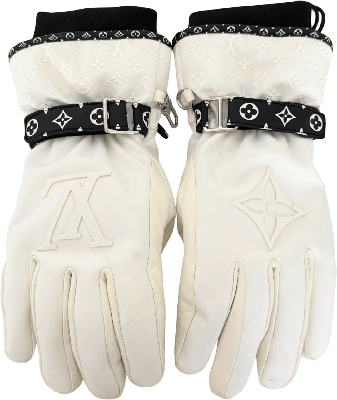 Louis Vuitton Louis Vuitton LV Snow Ski Gloves White M77883 / good Wit