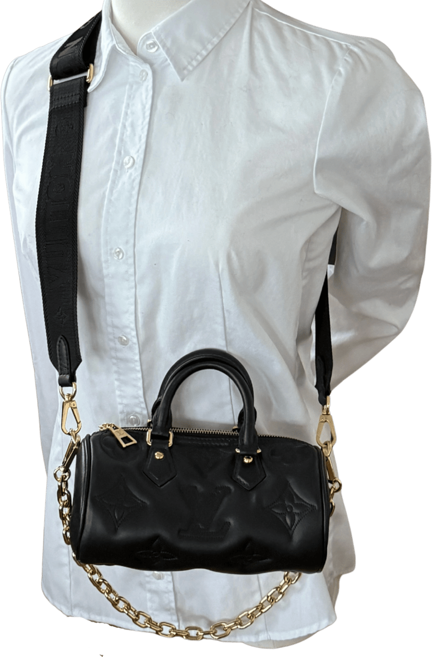 Louis Vuitton Louis Vuitton Papillon BB Bubblegram Handtasche Schwarz / sehr gut Zwart