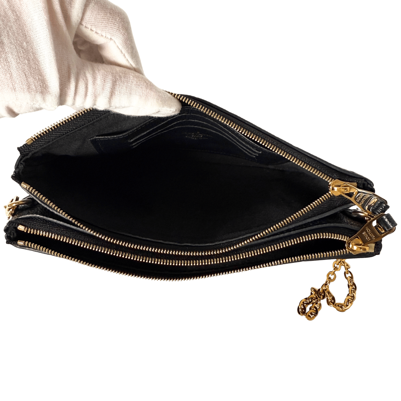 Louis Vuitton Louis Vuitton Pochette Double Zip Monogram Empreinte Schwarz Fullset / sehr gut Zwart