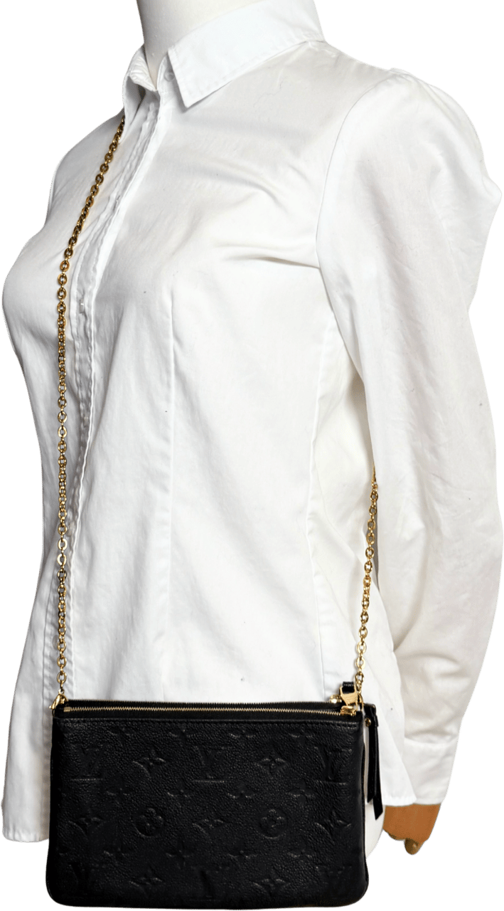 Louis Vuitton Louis Vuitton Pochette Double Zip Monogram Empreinte Schwarz Fullset / sehr gut Zwart