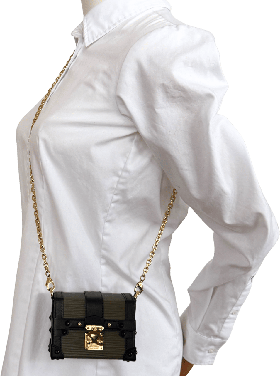 Louis Vuitton Louis Vuitton Petite Malle Handtasche Epi-Leder Olivgrün / sehr gut Groen