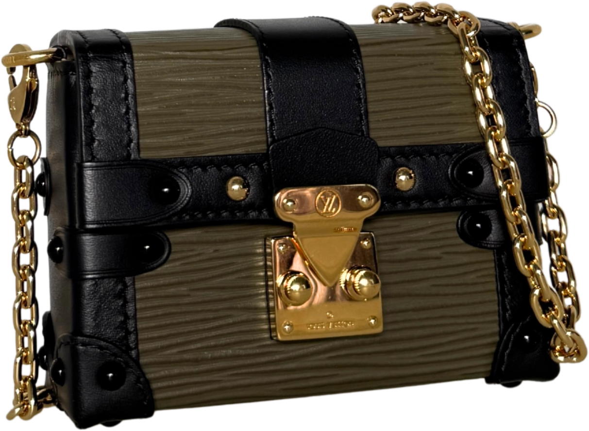 Louis Vuitton Louis Vuitton Petite Malle Handtasche Epi-Leder Olivgrün / sehr gut Groen