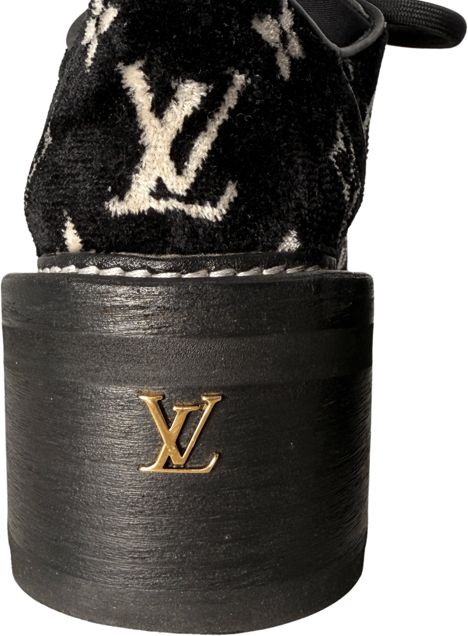 Louis Vuitton Louis Vuitton Beaubourg Plateau-Schuhe Größe 38 Schwarz Fullset / sehr gut Zwart