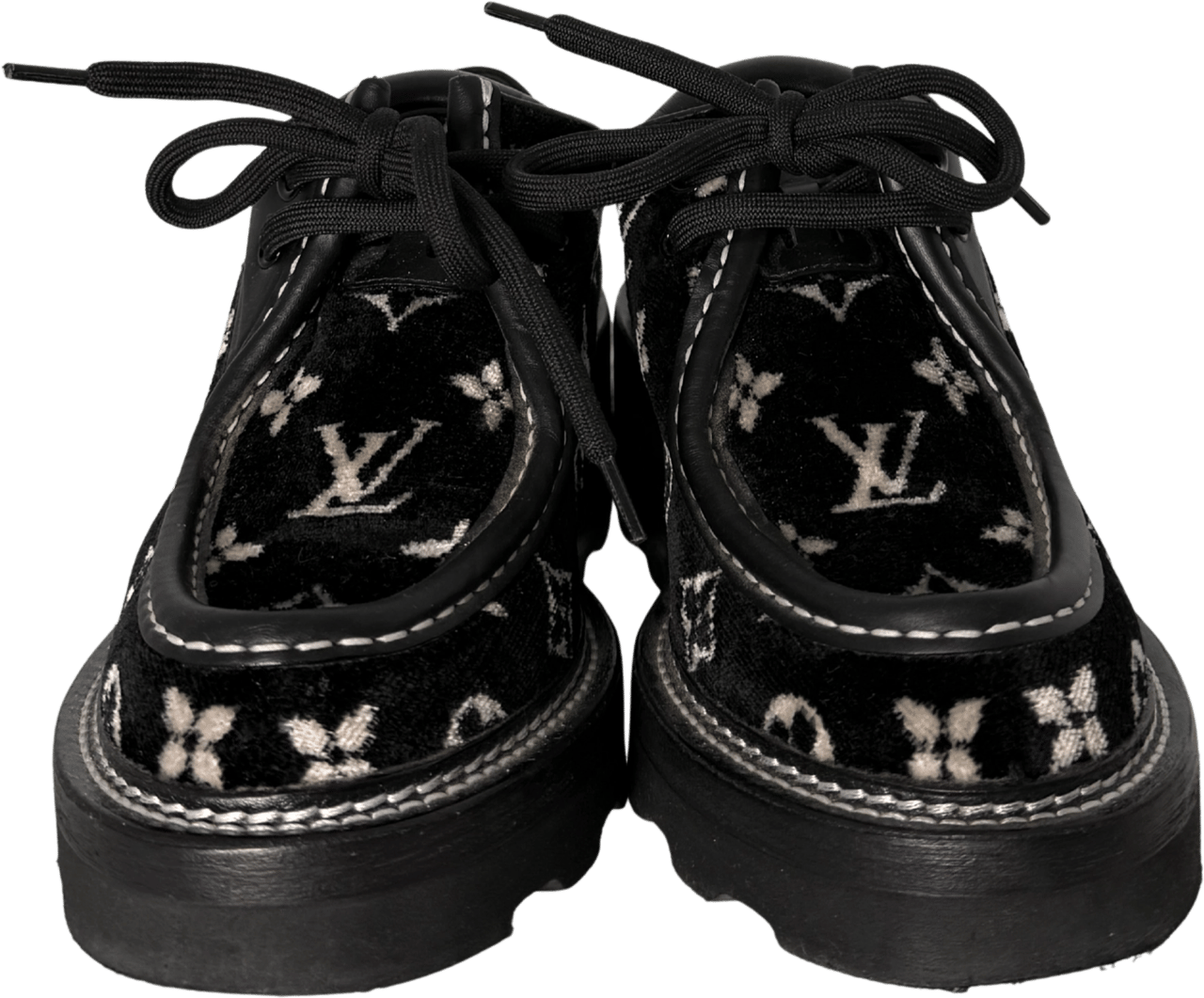 Louis Vuitton Louis Vuitton Beaubourg Plateau-Schuhe Größe 38 Schwarz Fullset / sehr gut Zwart