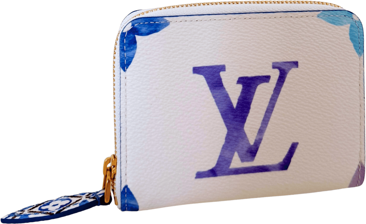 Louis Vuitton Louis Vuitton Zippy Coin Geldbörse Watercolor Flower Tile Blau Fullset / neuwertig Wit