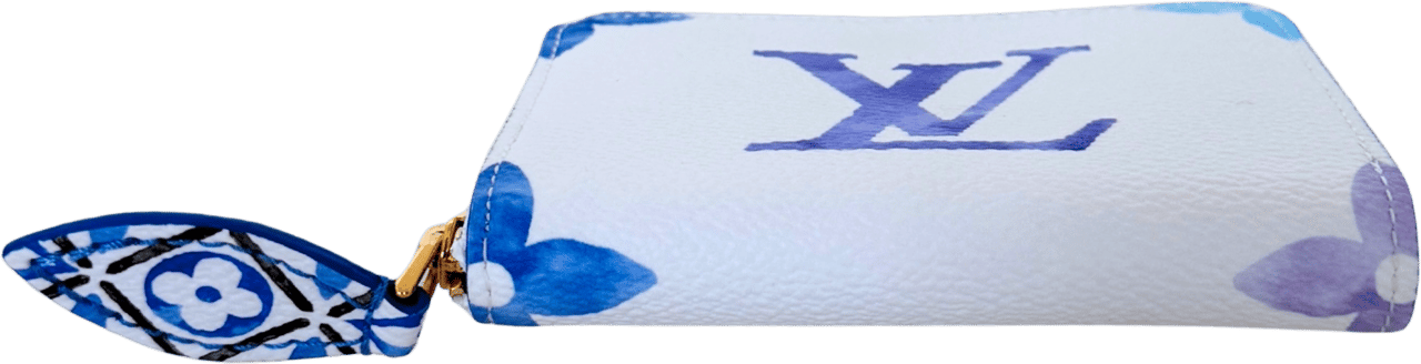 Louis Vuitton Louis Vuitton Zippy Coin Geldbörse Watercolor Flower Tile Blau Fullset / neuwertig Wit