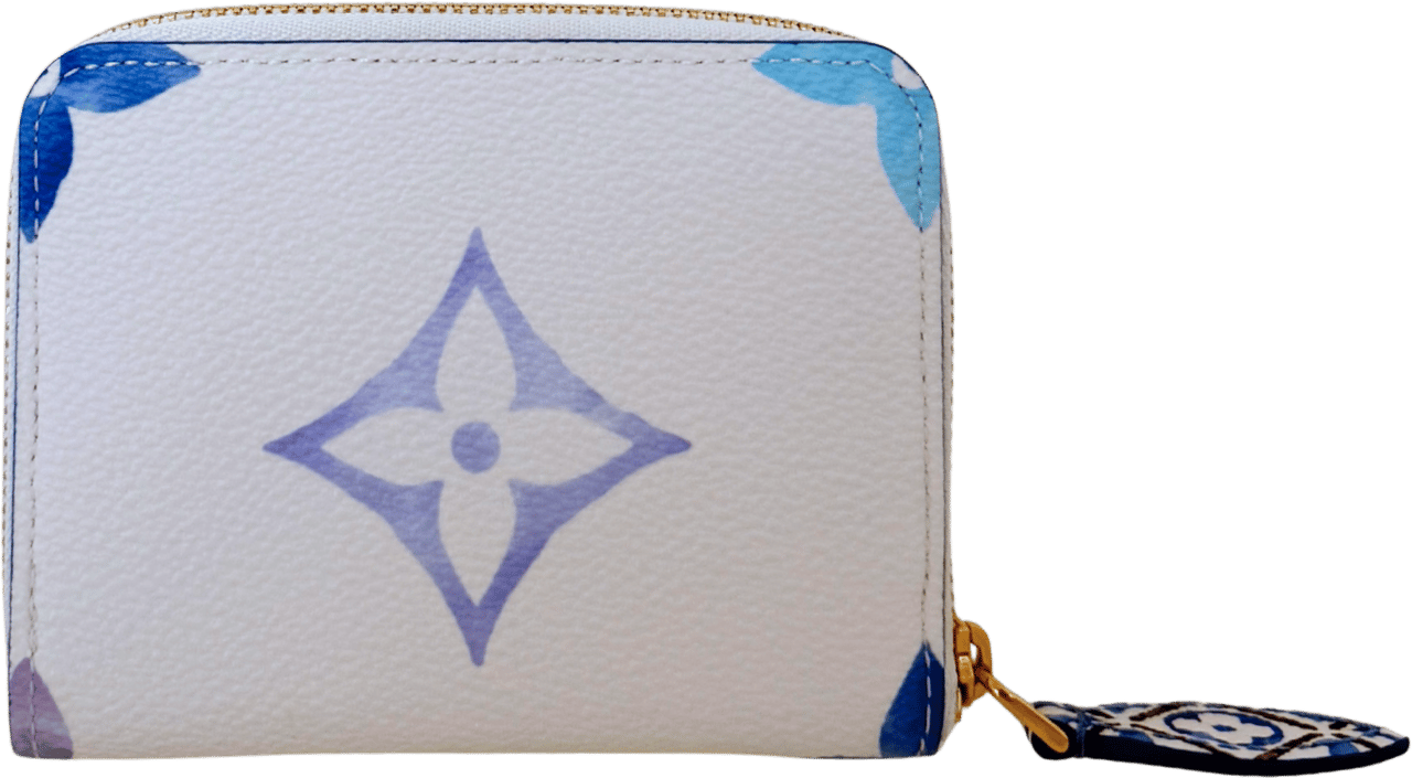 Louis Vuitton Louis Vuitton Zippy Coin Geldbörse Watercolor Flower Tile Blau Fullset / neuwertig Wit