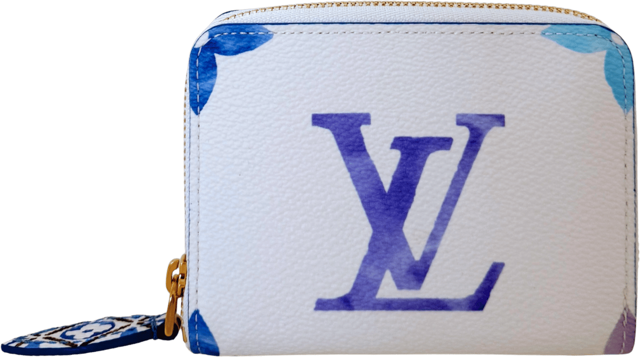 Louis Vuitton Louis Vuitton Zippy Coin Geldbörse Watercolor Flower Tile Blau Fullset / neuwertig Wit