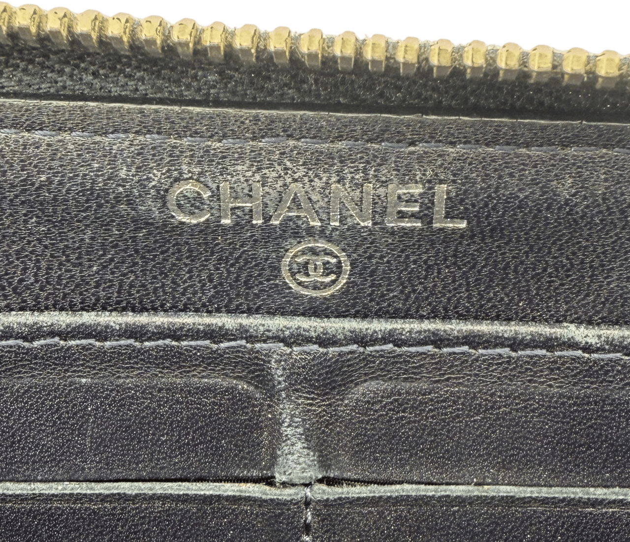 Louis Vuitton Chanel CC zip-around Geldbörse Dunkelblau / gut Blauw