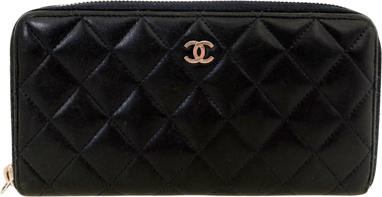 Louis Vuitton Chanel CC zip-around Geldbörse Dunkelblau / gut Blauw