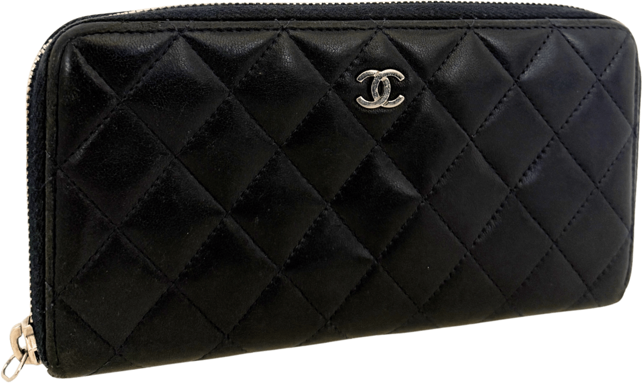 Louis Vuitton Chanel CC zip-around Geldbörse Dunkelblau / gut Blauw