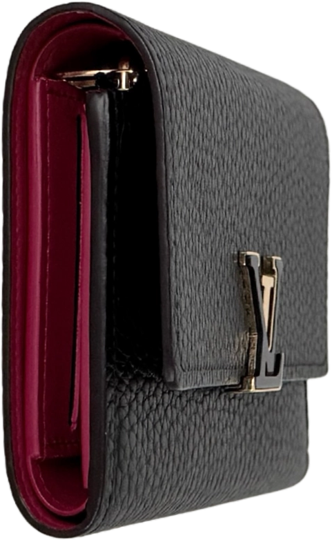 Louis Vuitton Louis Vuitton Compact Capucines Geldbörse Noir Rose / neuwertig Zwart