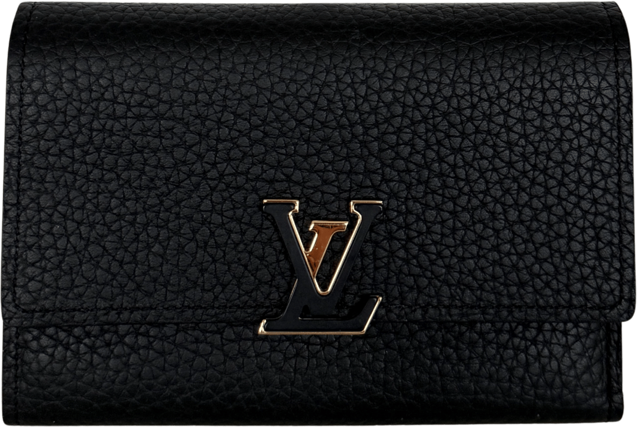 Louis Vuitton Louis Vuitton Compact Capucines Geldbörse Noir Rose / neuwertig Zwart