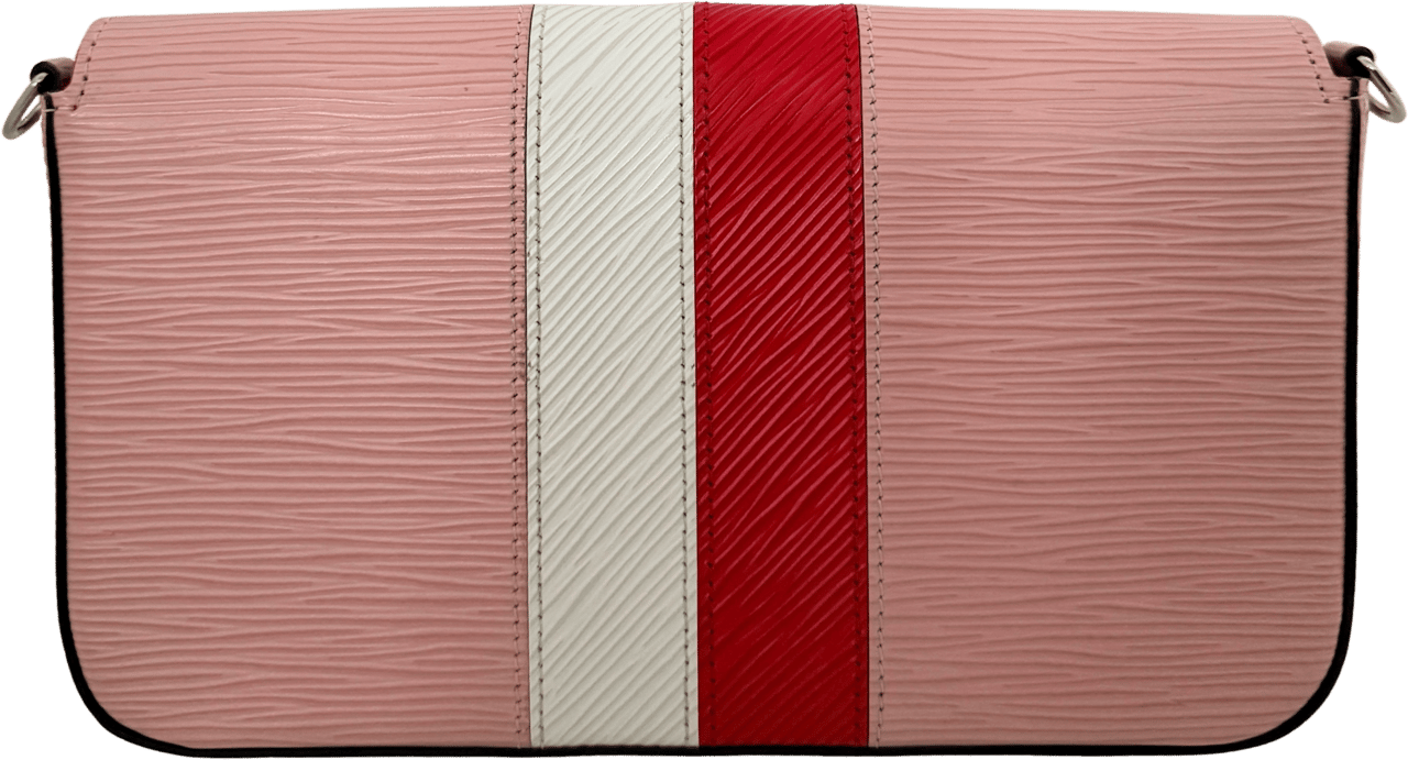 Louis Vuitton Louis Vuitton Pochette Félicie Umhängetasche Epi-Leder Stripes Rosa Fullset / sehr gut Roze