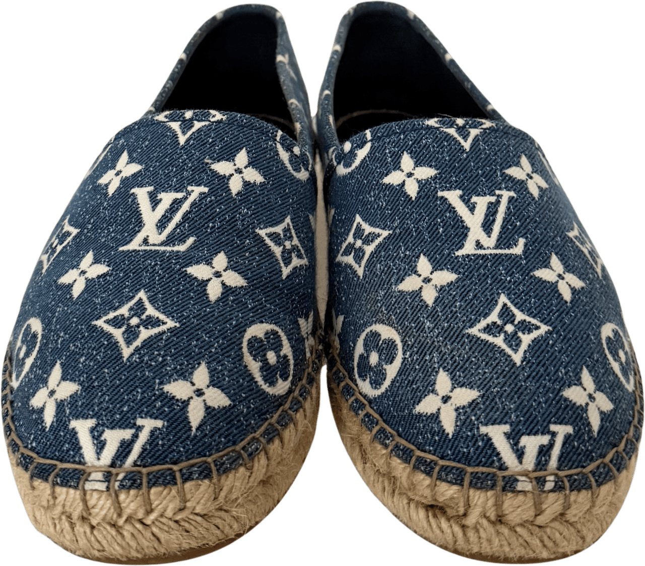 Louis Vuitton Louis Vuitton Starboard Flat Espadrilles Monogram-Denim Größe 38 1/2 Blau Fullset / sehr gut Blauw