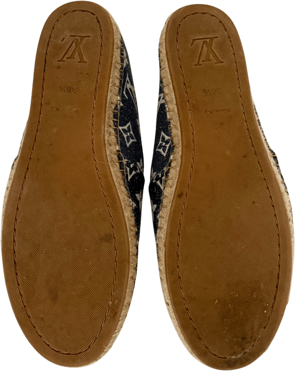Louis Vuitton Louis Vuitton Starboard Flat Espadrilles Monogram-Denim Größe 38 1/2 Blau Fullset / sehr gut Blauw