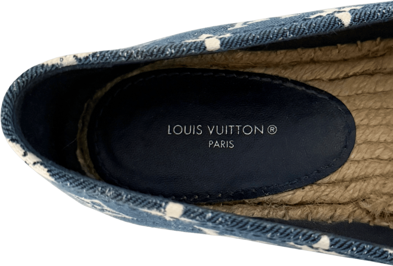 Louis Vuitton Louis Vuitton Starboard Flat Espadrilles Monogram-Denim Größe 38 1/2 Blau Fullset / sehr gut Blauw