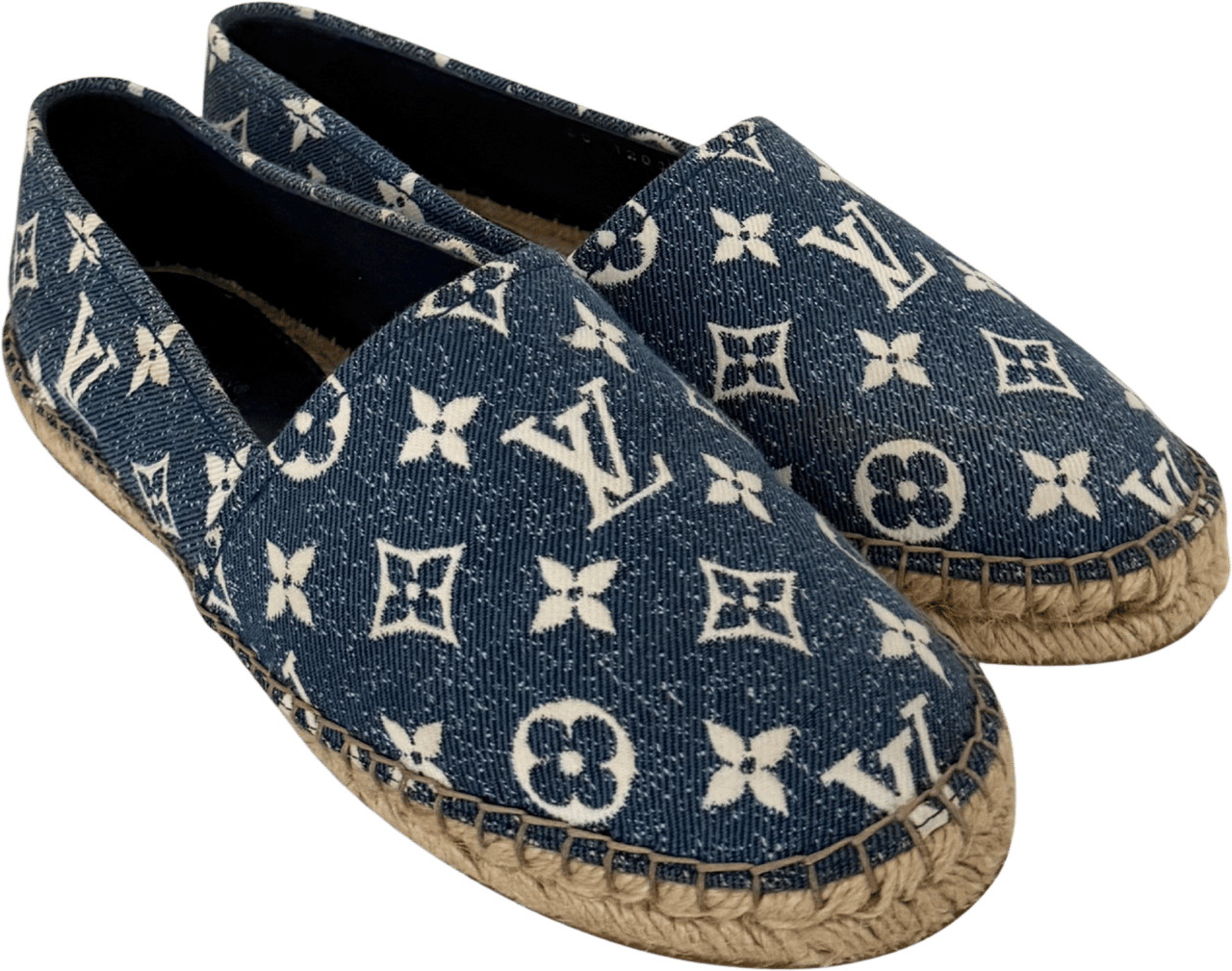 Louis Vuitton Louis Vuitton Starboard Flat Espadrilles Monogram-Denim Größe 38 1/2 Blau Fullset / sehr gut Blauw