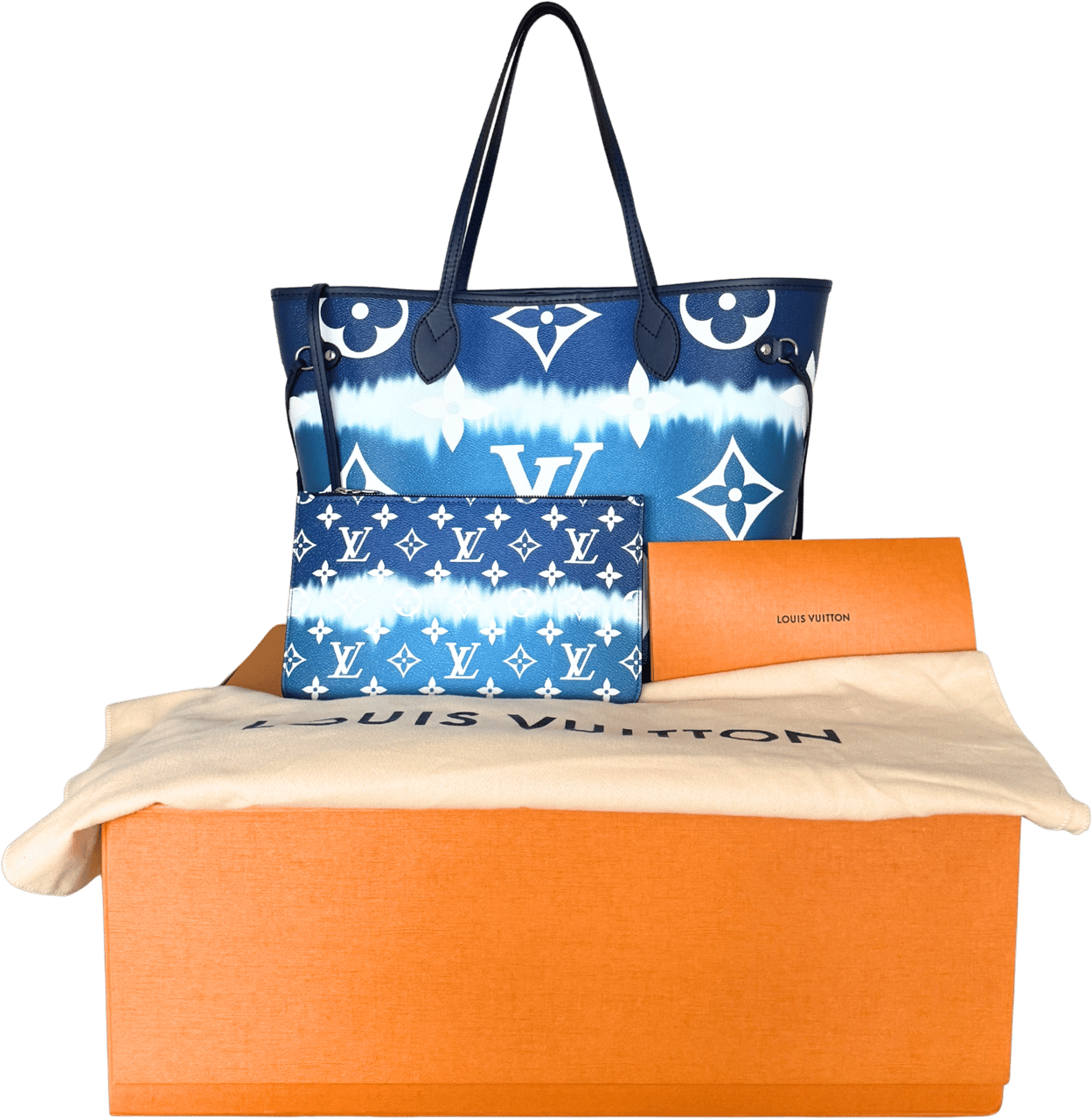 Louis Vuitton Louis Vuitton LV Escale Neverfull MM Blau / neuwertig Blauw