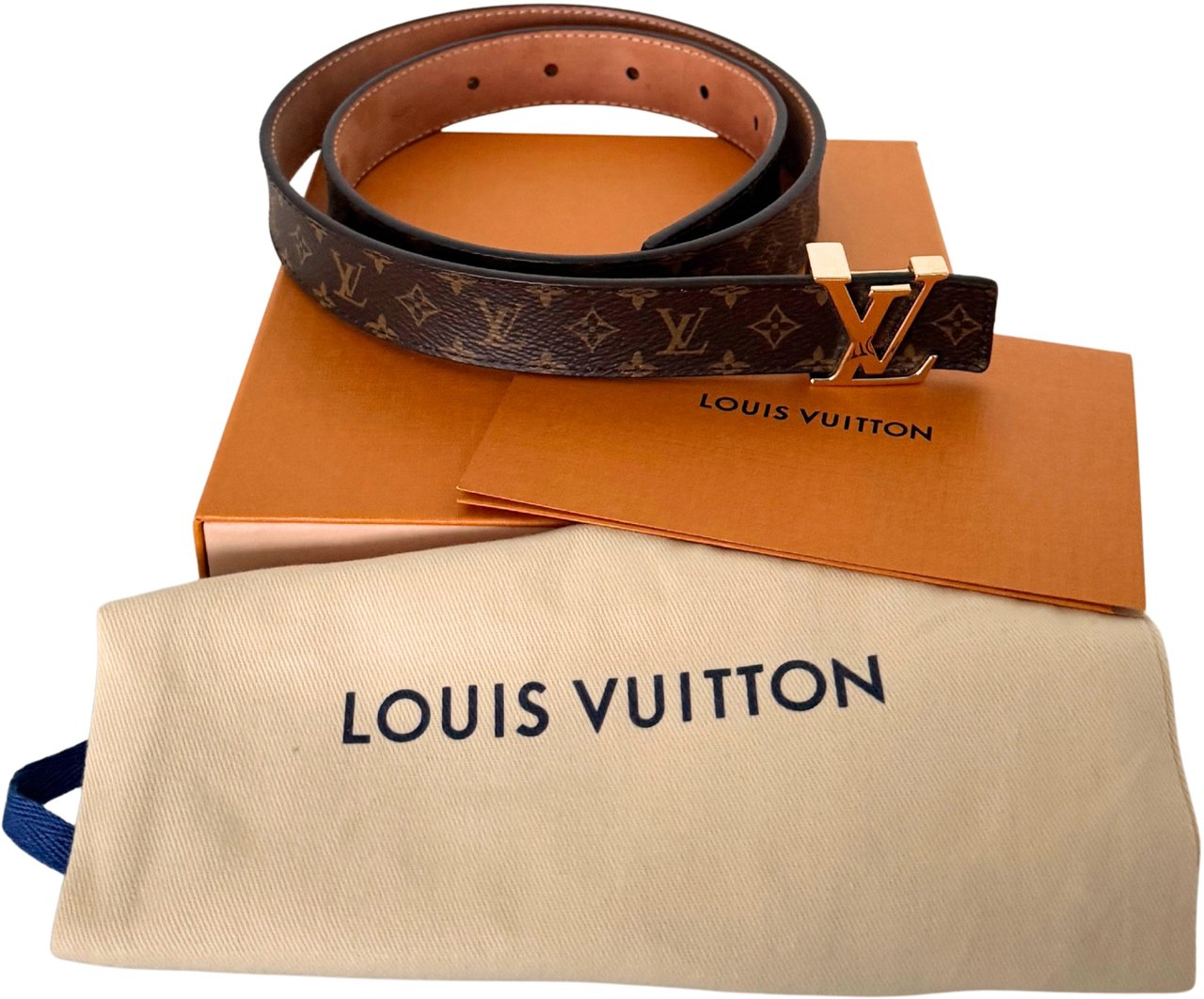 Louis Vuitton Louis Vuitton LV Initiales Gürtel 75cm Monogram Canvas Braun Fullset / sehr gut Bruin