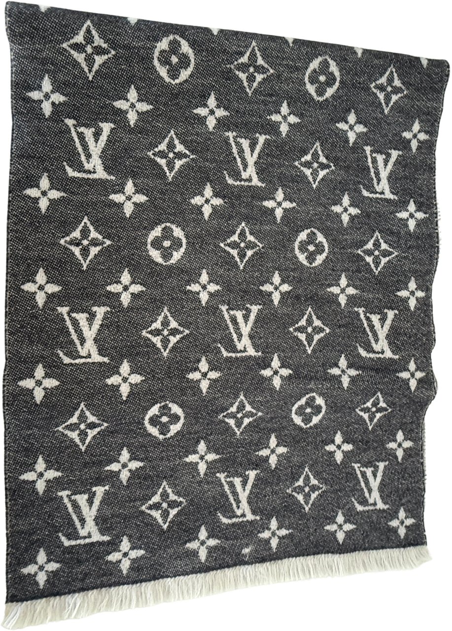 Louis Vuitton Louis Vuitton Classic Schal Grau Weiß / sehr gut Grijs