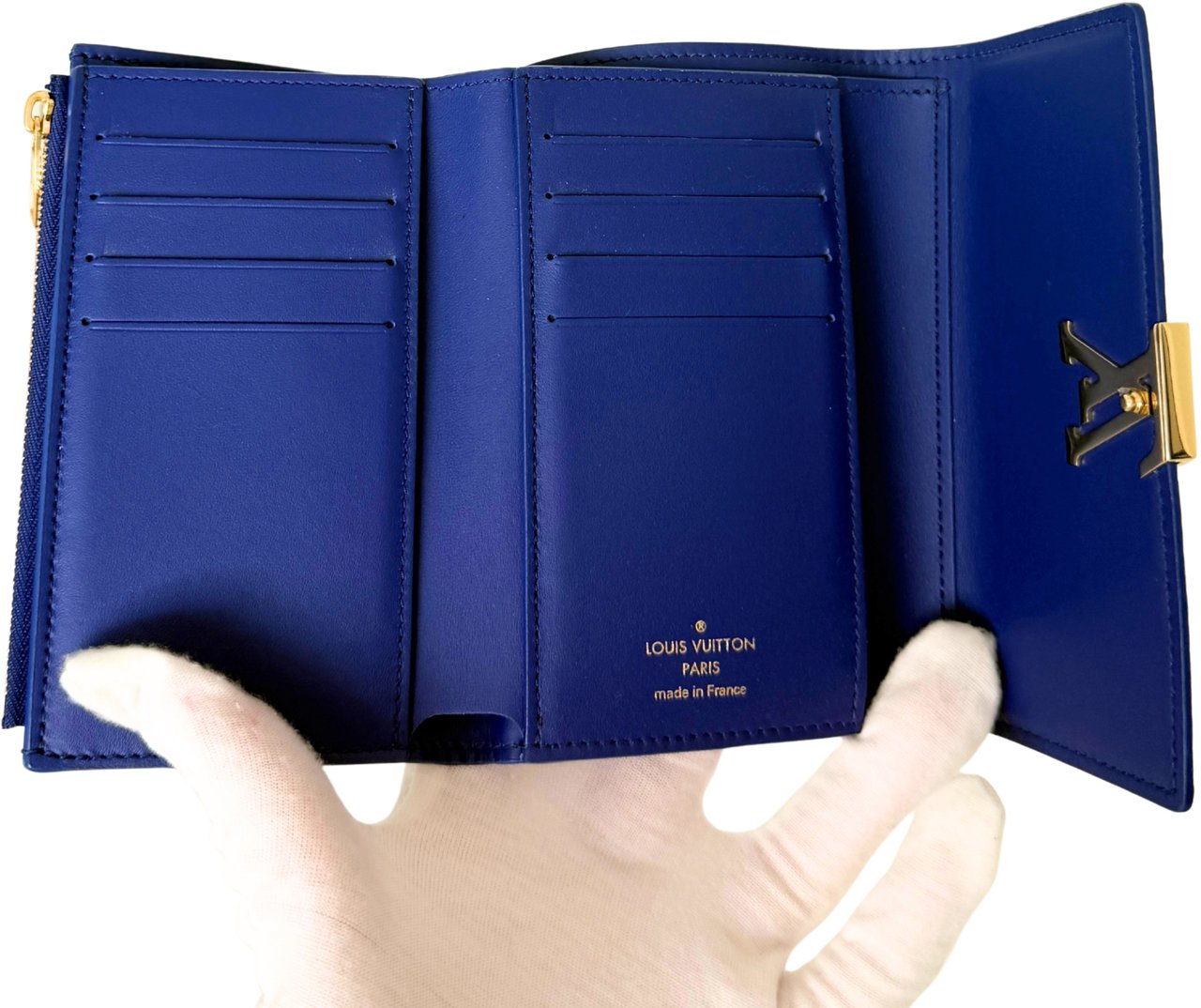 Louis Vuitton Louis Vuitton Capucines Compact Geldbörse Marineblau Fullset / neuwertig Blauw