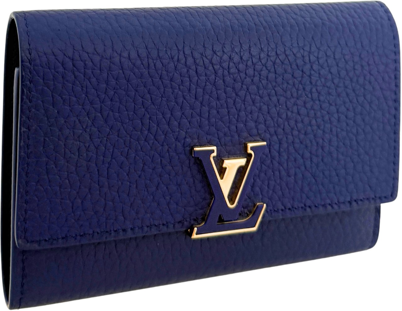Louis Vuitton Louis Vuitton Capucines Compact Geldbörse Marineblau Fullset / neuwertig Blauw