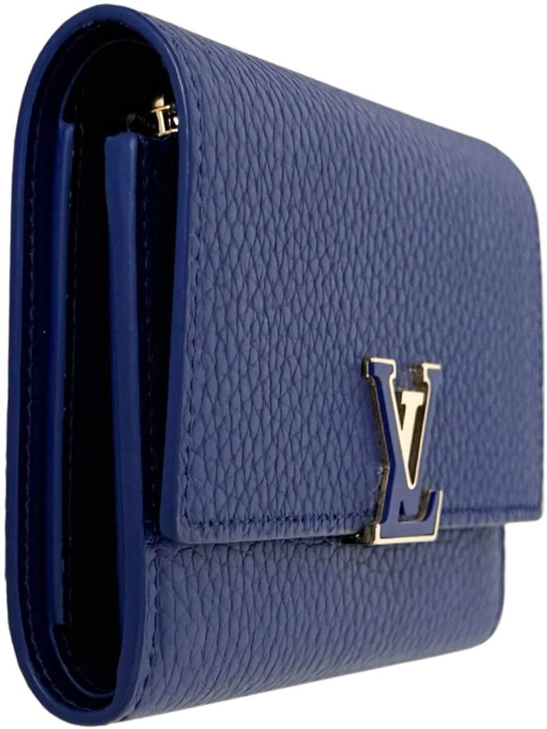 Louis Vuitton Louis Vuitton Capucines Compact Geldbörse Marineblau Fullset / neuwertig Blauw