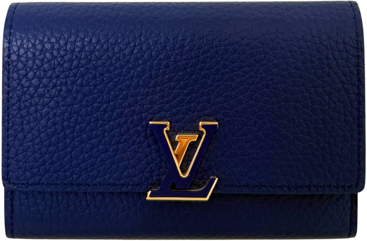 Louis Vuitton Louis Vuitton Capucines Compact Geldbörse Marineblau Fullset / neuwertig Blauw
