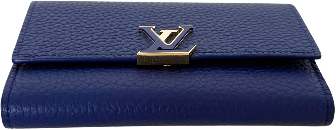 Louis Vuitton Louis Vuitton Capucines Compact Geldbörse Marineblau Fullset / neuwertig Blauw